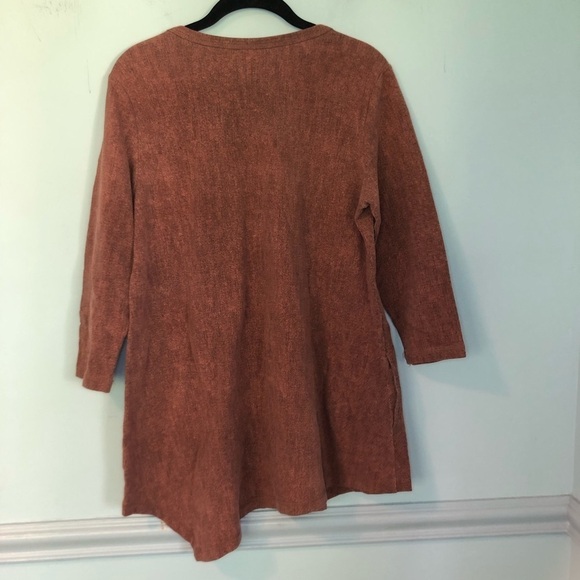 LOGO Lounge Burnt Orange Long Sleeve Asymmetrical Sweater Size Medium - Picture 6 of 12